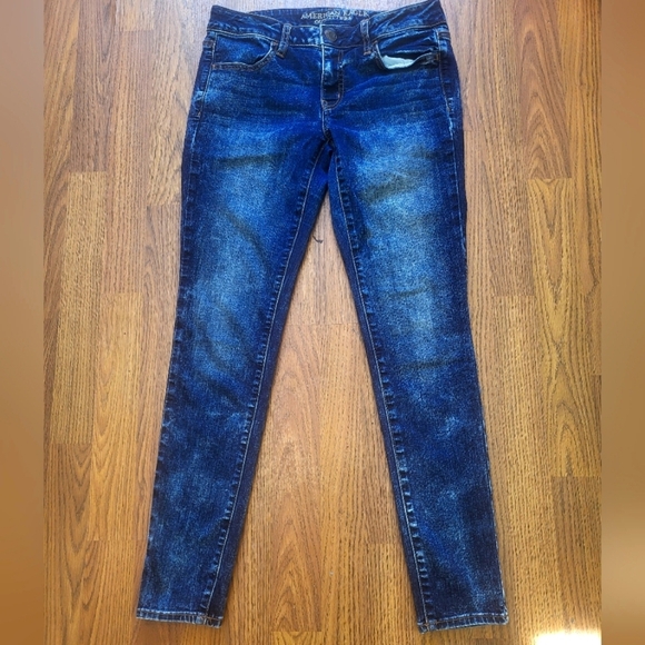American Eagle Outfitters Jegging Super Stretch Womens Jeans Size 8 Blue Denim - Picture 1 of 9
